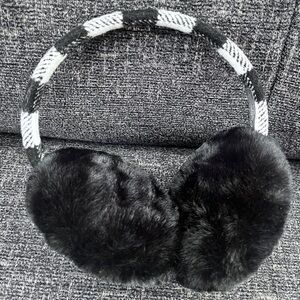 C.C Black and White Plaid Earmuffs